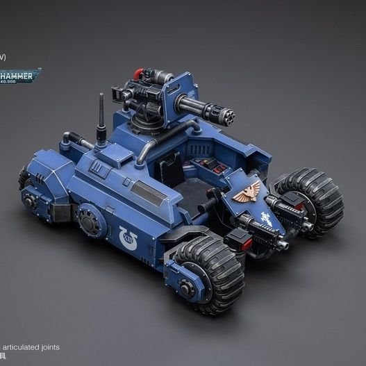 Detailed Design: This action figure showcases an intricately designed Warhammer 40K Ultramarines Primaris Invader ATV. With a 1/18 scale, it captures all the details of the original vehicle, making it a must-have for collectors of collectible toys. High-Quality Material: Made of ABS plastic, this action figure is durable and built to last. The material ensures that the colors are vibrant and the details remain sharp over time. Perfect for Display: The 1/18 scale makes this action figure ideal for display on shelves or in dioramas. It adds a touch of authenticity to any Warhammer 40K collection. Authentic Representation: JoyToy has done an excellent job of faithfully reproducing the Ultramarines Primaris Invader ATV. Fans of Warhammer 40K will appreciate the accuracy and attention to detail. Great Addition to Collection: Whether you're a long-time collector of action figures or just starting your Warhammer 40K collection, this JoyToy Source action figure is a great addition. It offers both play value and collectible appeal.