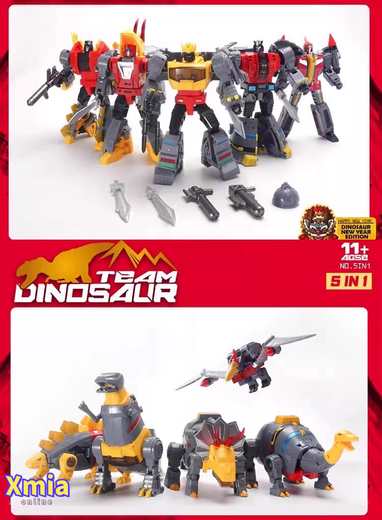 Transformers toys MechFansToys MF-5IN1P Dinobots Set of 5 Dragon Year Version