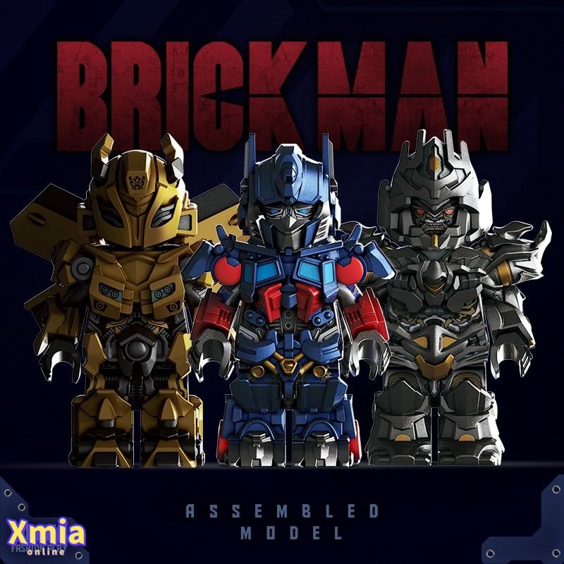 Mini figures Brick Man BM001 Optimus Prime & BM002 Bumblebee & BM003 Megatron Set of 3