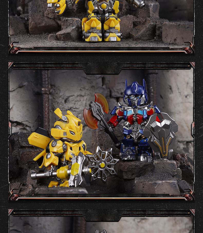 Mini figures Brick Man BM001 Optimus Prime & BM002 Bumblebee & BM003 Megatron Set of 3