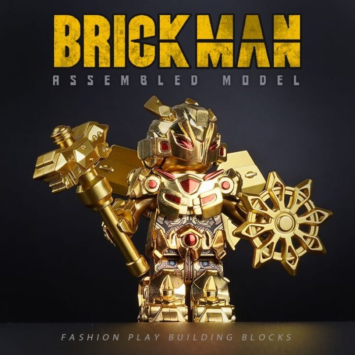 Mini figures Brick Man BM001B Optimus Prime & BM002B Bumblebee & BM003B Megatron Golden Version Set of 3