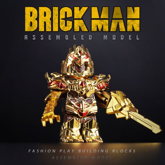 Mini figures Brick Man BM001B Optimus Prime & BM002B Bumblebee & BM003B Megatron Golden Version Set of 3