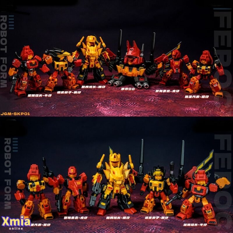 1737007822659-1857519464 Transformers toy JiGuangMao Toy Steel Kiddy Party JGM-SKP01 Mini-Ferocy Predaking Set of 5