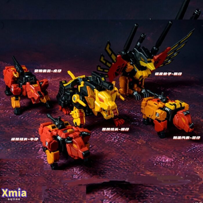 Transformers toy JiGuangMao Toy Steel Kiddy Party JGM-SKP01 Mini-Ferocy Predaking Set of 5