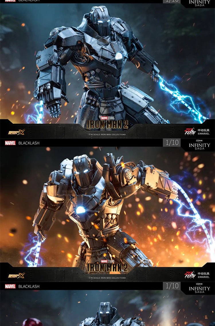 Action Figure ZT Toys Marvel Licensed 1/10 Iron Man 2 Whiplash