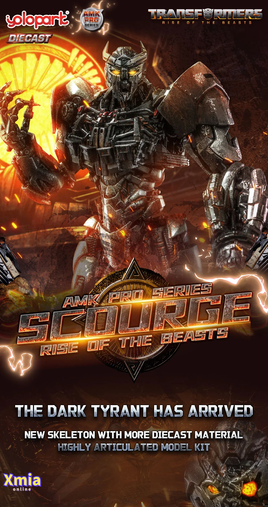 Transformers toy Yolopark Rise of the Beasts AMK PRO Series 22cm Scourge Model Kit