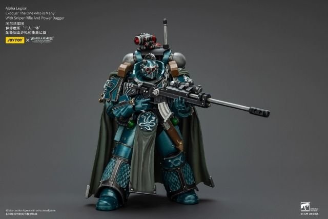 Action Figure JoyToy JT01390 1/18 Warhammer The Horus Heresy Alpha Legion Exodus 'The One who is Many' With Sniper Rifle And Power Dagger