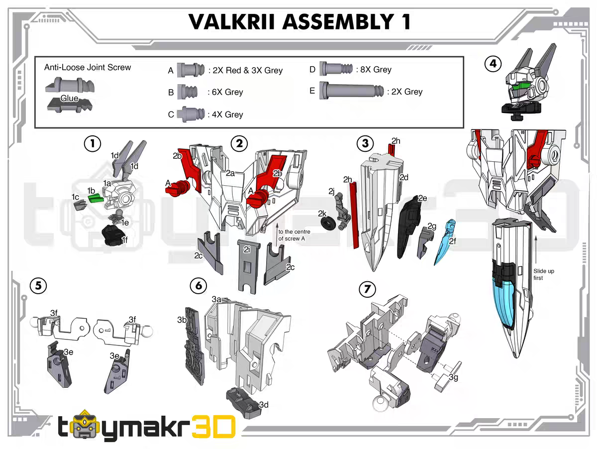 TOYMAKR3D Macross TM3D-03 VF-1 Model Kit